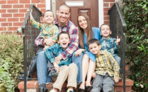 MBA graduate Matt Belanger and family