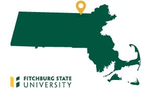 Fitchburg state map labeled with location